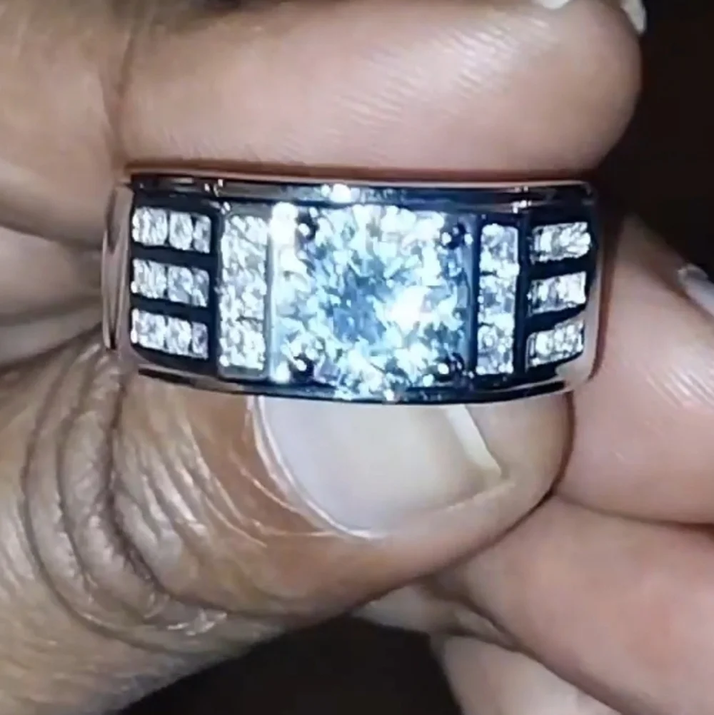Radiant Silver Crystal Ring